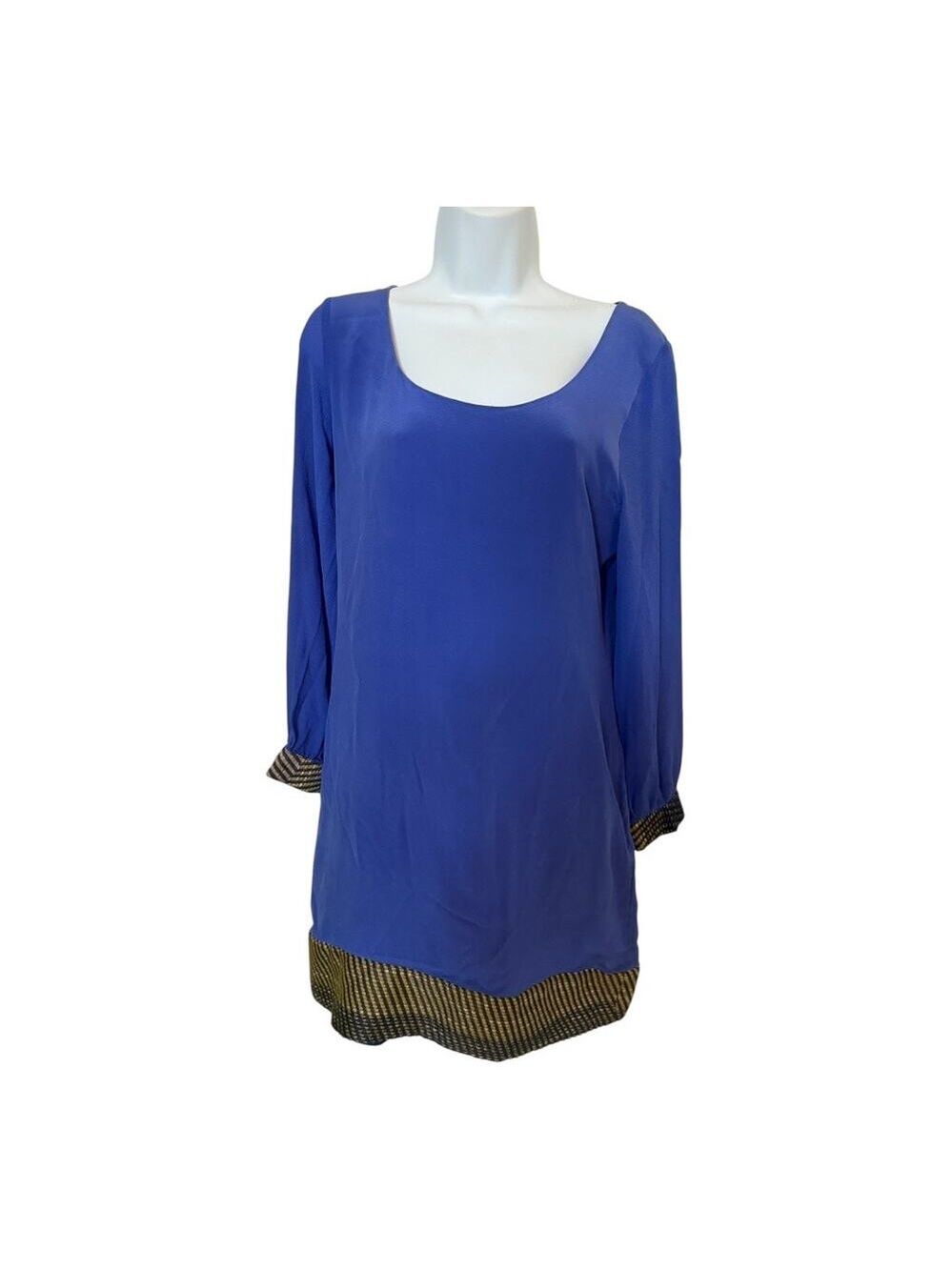 By Smith New York Silk Blue/Purple Long Sleeve Dress  4